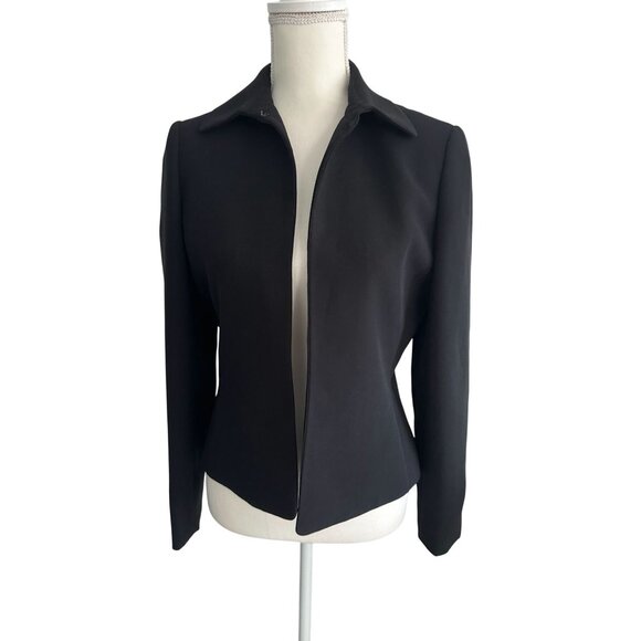 TAHARI Womens Black Open Blazer Jacket Size 4 - Picture 2 of 6